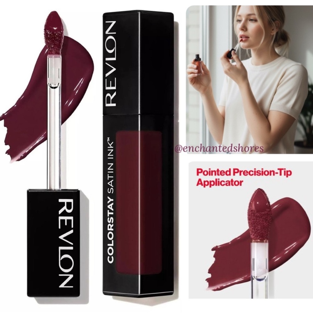 Revlon 16Hour ColorStay Satin Ink Lipstick Liquid 035 Reining Red 0.17 Fl Oz NEW